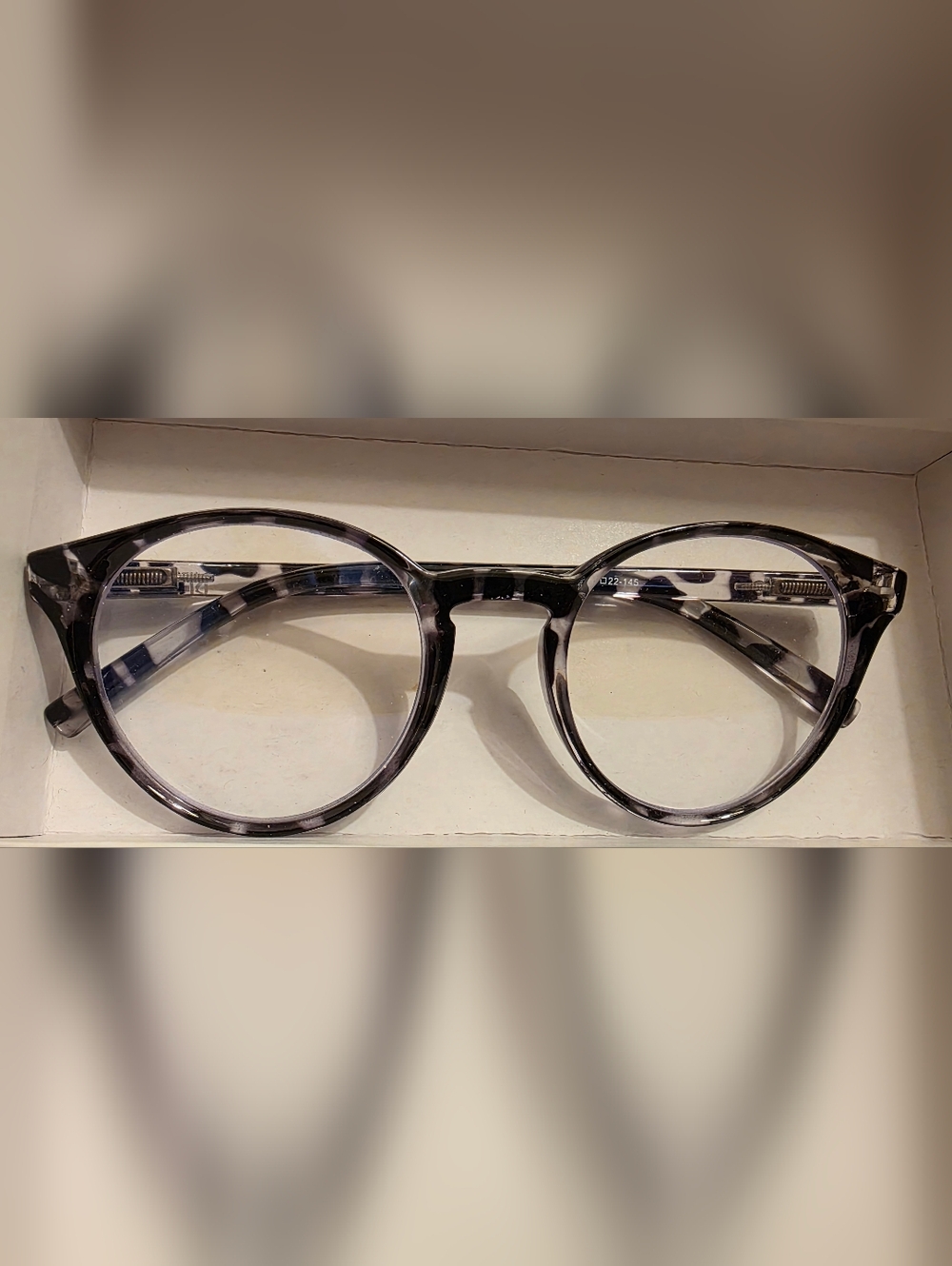 Classic Round Clear Gray Eyeglass Frames